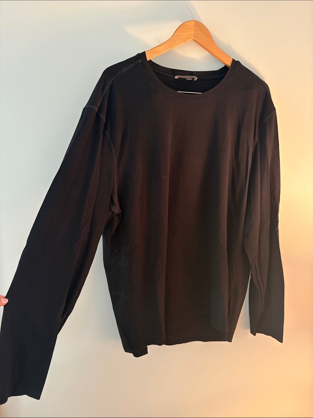 John Varvatos Black Long-Sleeve Crewneck Tee